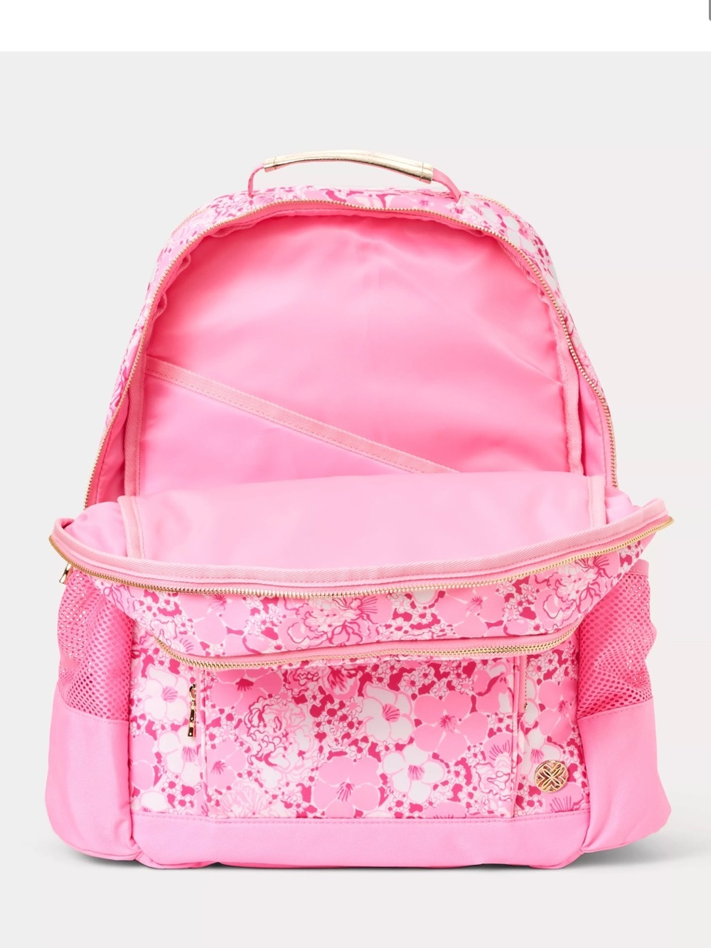 Lilly Pulitzer Printed Backpack Conch Shell Pink Burst of Joy Floral Bookbag NWT - Picture 2 of 7